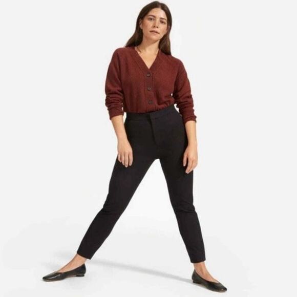 Everlane Pants - NEW Everlane The Fixed Waist Stretch Cotton Black Trouser Pants Size 00